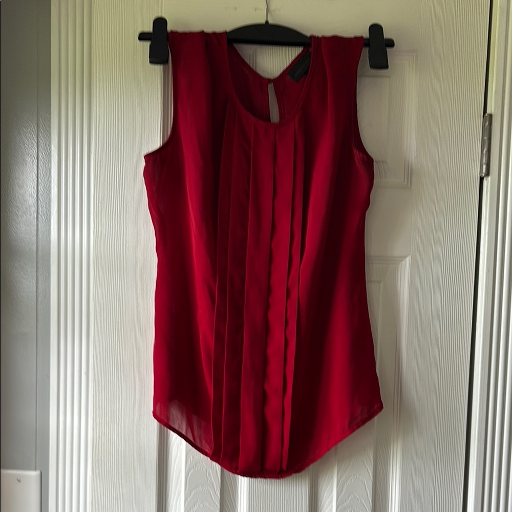 Worthington Red Pleated Blouse